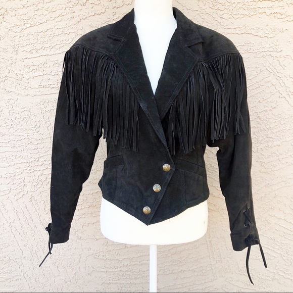 Vintage Jackets & Blazers - VINTAGE Wilson’s Leather Suede Fringe 90's Jacket